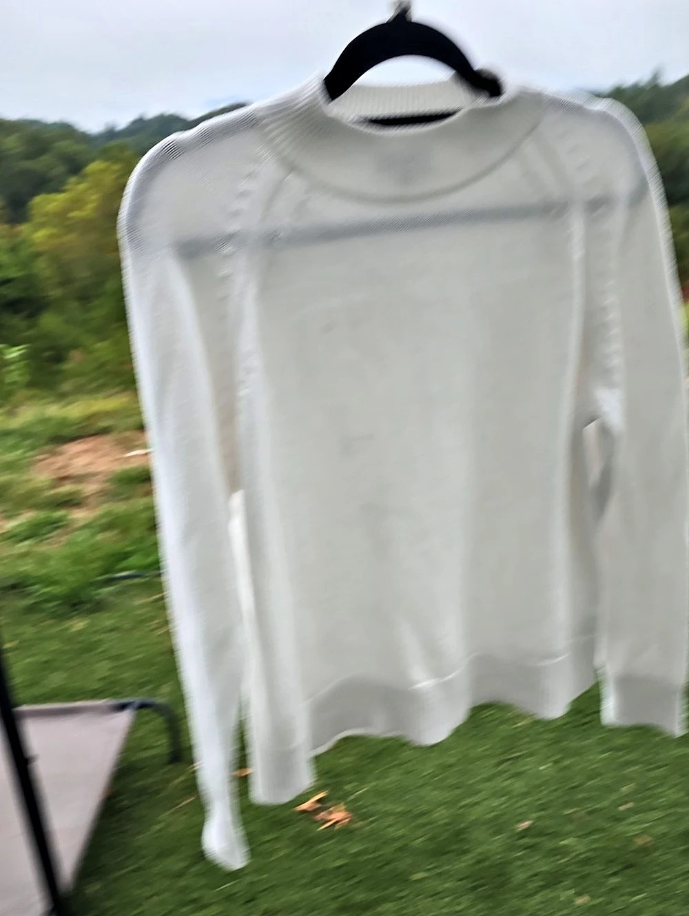 Quince 100% Organic Cotton Mock Neck Sweater White Medium